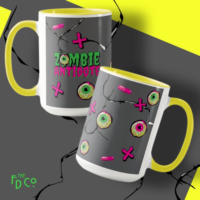 Caneca Funky Ghoulish Engraçado, Zombie Engraçado, Antído (Criador carregado)