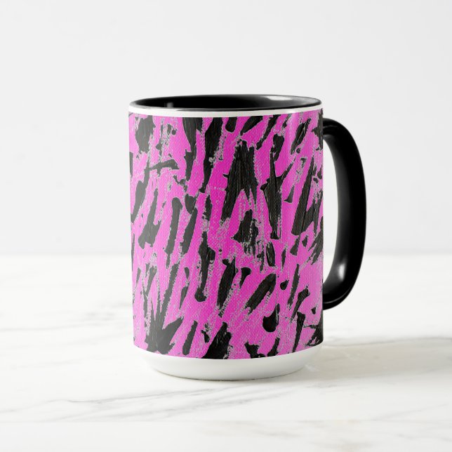Caneca Funky Neon Pink e Impressão preto (Frente Esquerda)