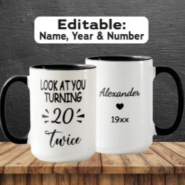 Caneca Funny 40th Birthday Mug – Custom Name & Birth Year