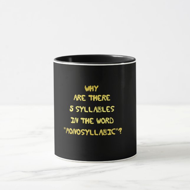 Caneca Funny 5 Syllable Spelling Joke (Centro)
