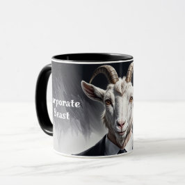 Caneca Funny animal boss surreal suited goat character