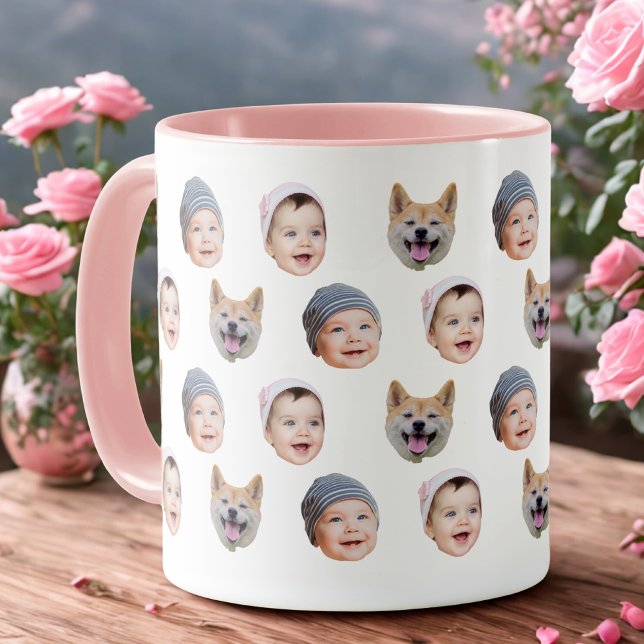 Caneca Funny Baby Face Mug, Upload 3 Photos (Criador carregado)