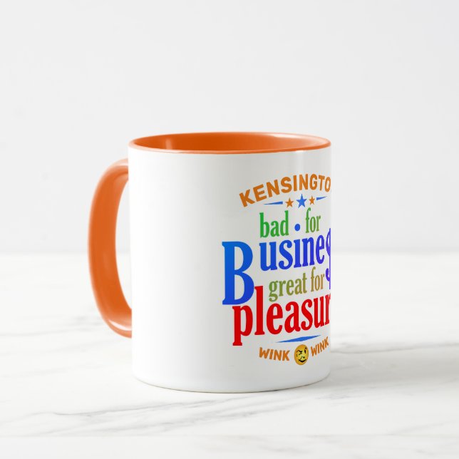 Caneca FUNNY Bad for Business Excelente for Pleasure (Frente Esquerda)
