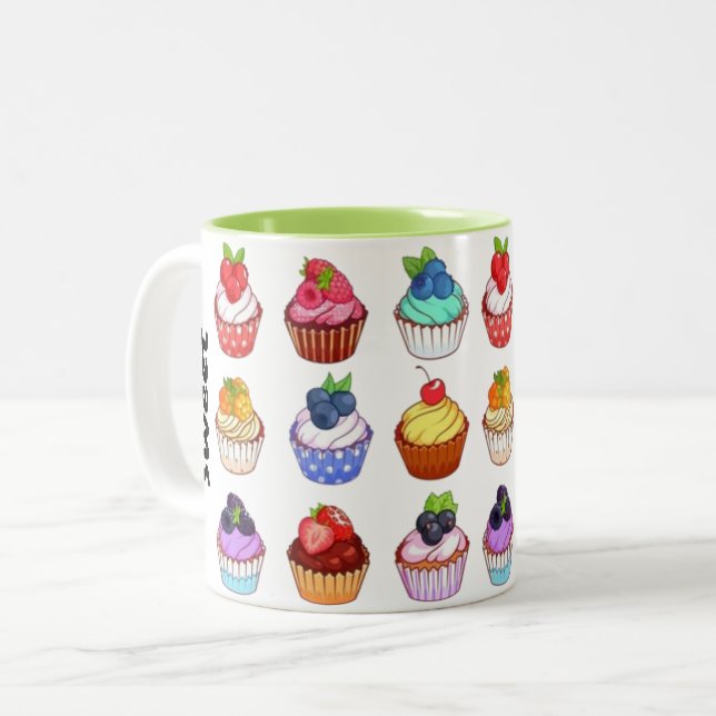 Caneca Funny bicolour cupcake coffee mug (Frente Esquerda)