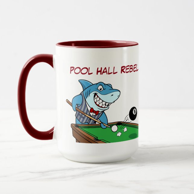 Caneca Funny Billiards Shark Rebel Jumbo Coffee Mugs (Esquerda)
