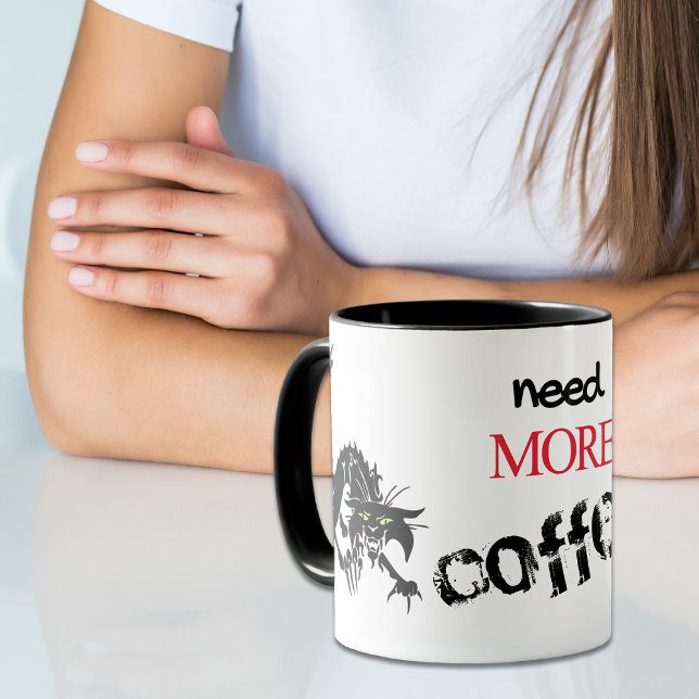 Caneca Funny Black Cat Need More Coffee (Criador carregado)