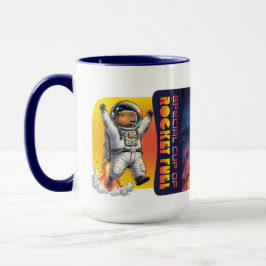 Caneca Funny Capybara Morning Rocket Fuel Dad Joke