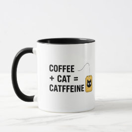 Caneca Funny  Cat Lover Caffeine Addict Gift