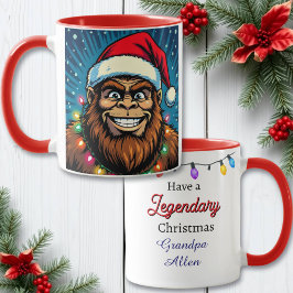 Caneca Funny Christmas Bigfoot Personalized