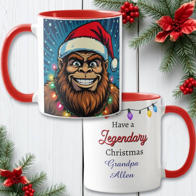 Caneca Funny Christmas Bigfoot Personalized (Criador carregado)