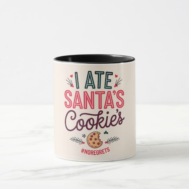 Caneca Funny Christmas Santa's Cookie Coffee Mug (Centro)