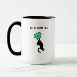 Caneca Funny Climbing Cat Catches Climbing Hold