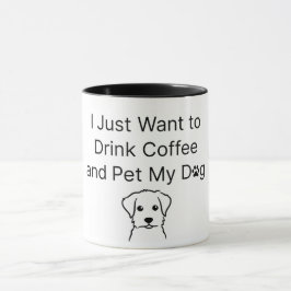 Caneca Funny "Coffee and Dog" Sarcastic Quote Mug