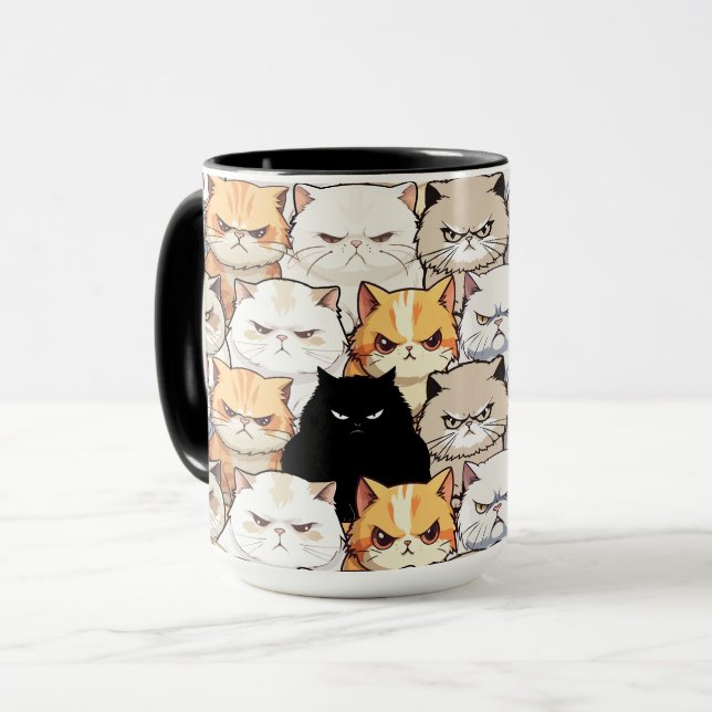 Caneca Funny Colorful Moody Cats Kitten (Frente Esquerda)
