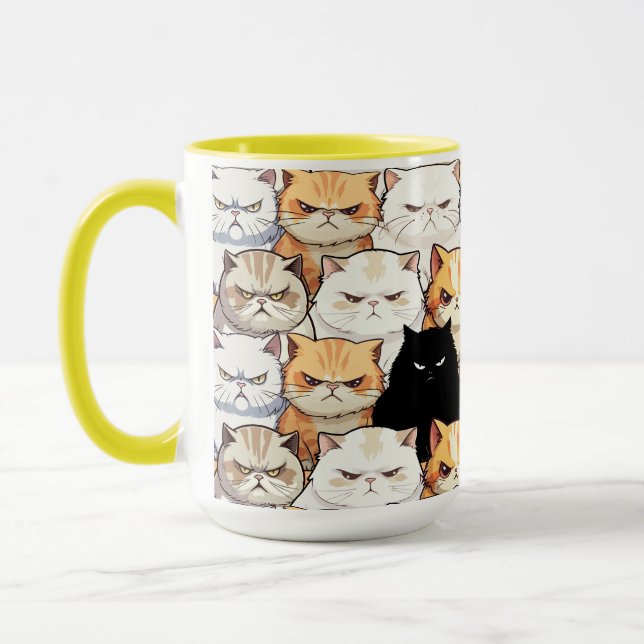Caneca Funny Colorful Moody Cats Kitten (Esquerda)