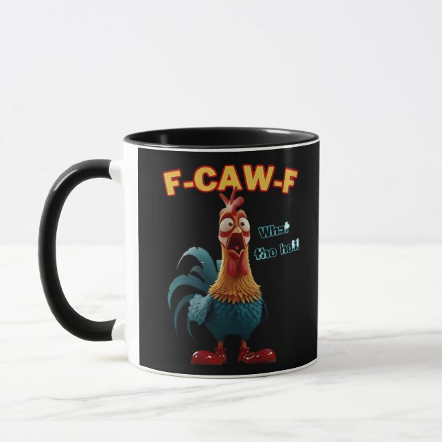 Caneca Funny Crow F-Caw-F Humor Gothic (Esquerda)