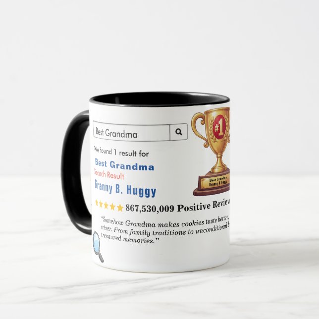Caneca Funny Custom Best Grandma (Frente Esquerda)