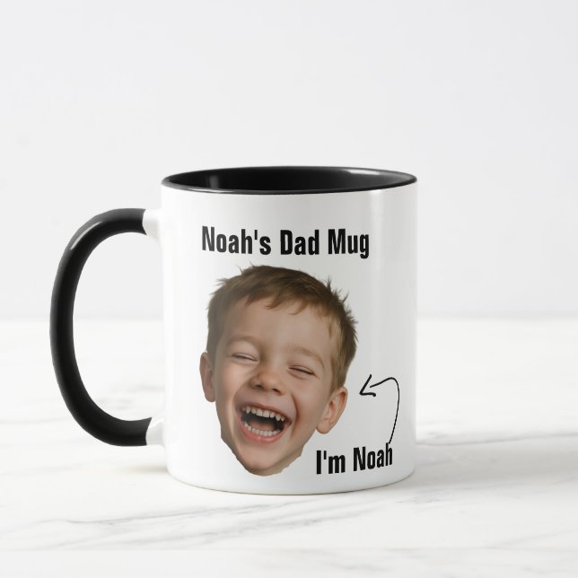 Caneca Funny Dad Photo Face Mug - Custom Joke Gift (Esquerda)