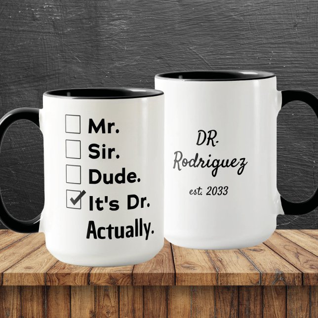 Caneca Funny Doctor Gift – It's Dr Actually Custom Name (Criador carregado)