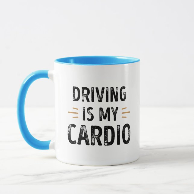 Caneca Funny Driving is my Cardio - car Gift (Esquerda)