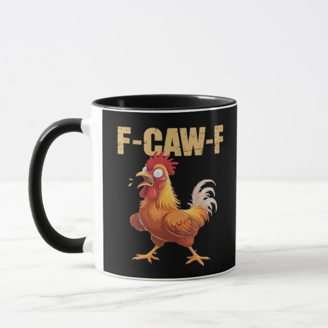 Caneca Funny F-Caw-F Crow Humor Gothic (Esquerda)