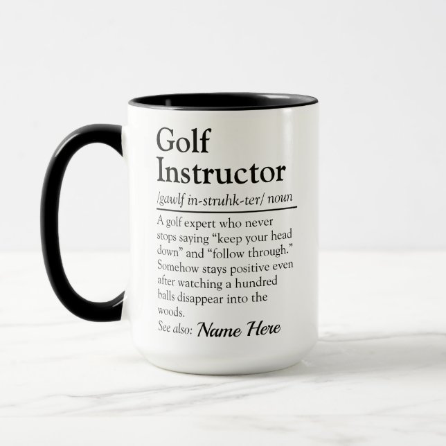 Caneca Funny Golf Instructor Definition Personalized Gift (Esquerda)