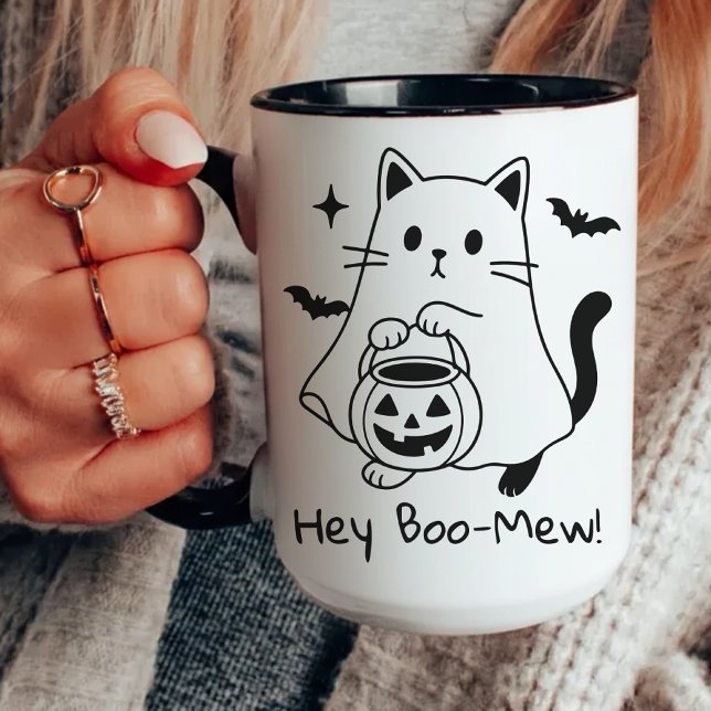 Caneca Funny Halloween Cat Mug, Funny Spooky Season Mug (halloween mug, ghost cat mug, cute halloween mug, spooky cat mug, funny halloween mug for kids,)