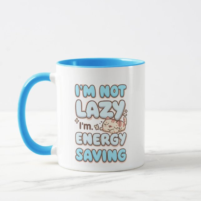Caneca Funny "I'm Not Lazy" Blue Bubbly Font (Esquerda)