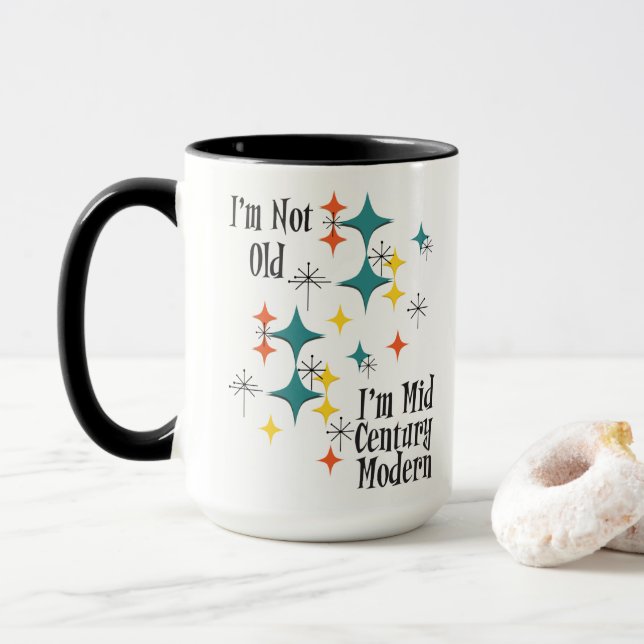 Caneca Funny I'm Not Old I'm Mid Century Modern Atomic (Com Donut)