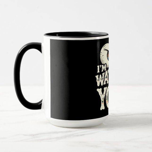 Caneca Funny "I'M WATCHING YOU" Retro Eyes Coffee Mug - O (Esquerda)