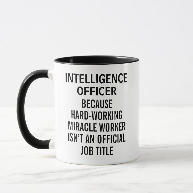 Caneca Funny Intelligence Officer Mug for Coworker Gift (Esquerda)