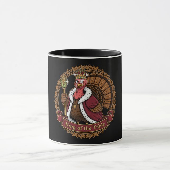 Caneca Funny "King of the Table" Thanksgiving Turkey (Centro)