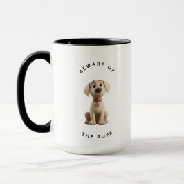 Caneca Funny Labrador "Beware of the Ruff" 