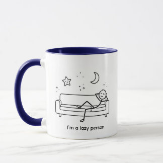 Caneca Funny Lazy Person Stickman Couch Chill Mug