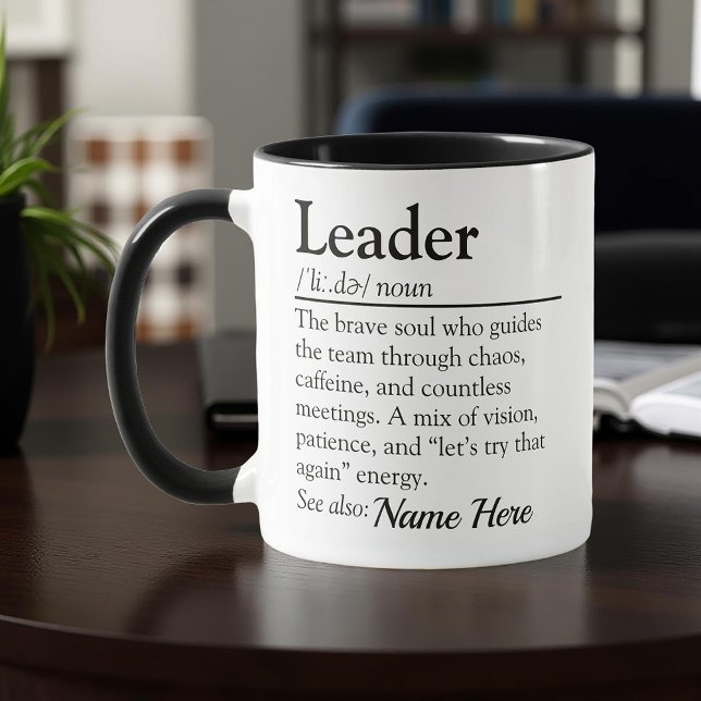 Caneca Funny Leader Definition Personalized Appreciation (Criador carregado)