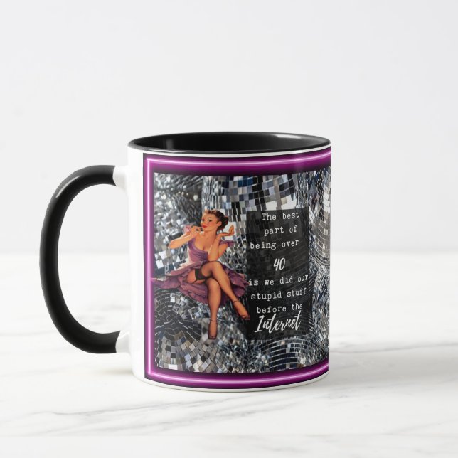Caneca Funny Mug Coffee Best Friend Gift "Over 40" (Esquerda)