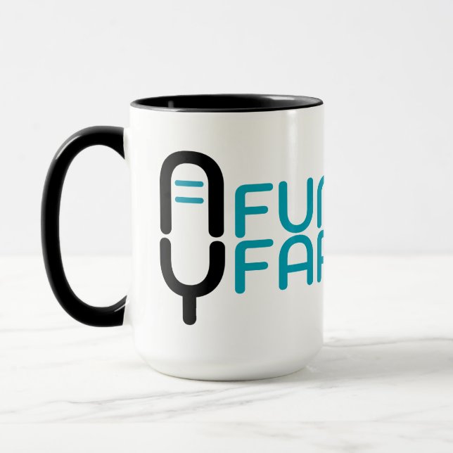 Caneca Funny N Farbsy Microphone Logo & Wordmark Mug (Esquerda)