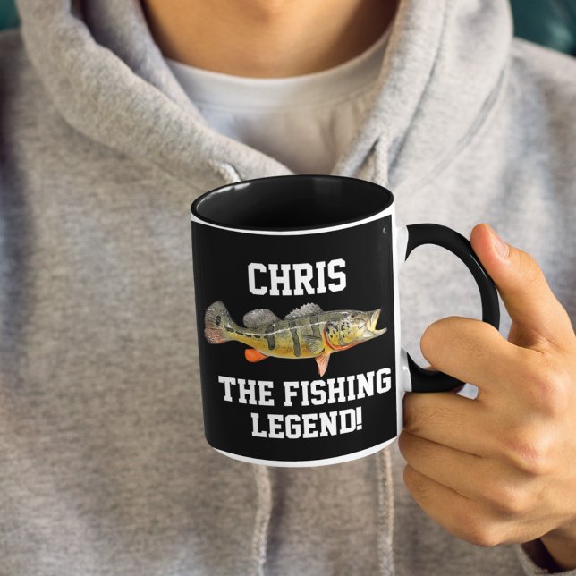 Caneca Funny Name Peacock Bass Legend Sports (Criador carregado)