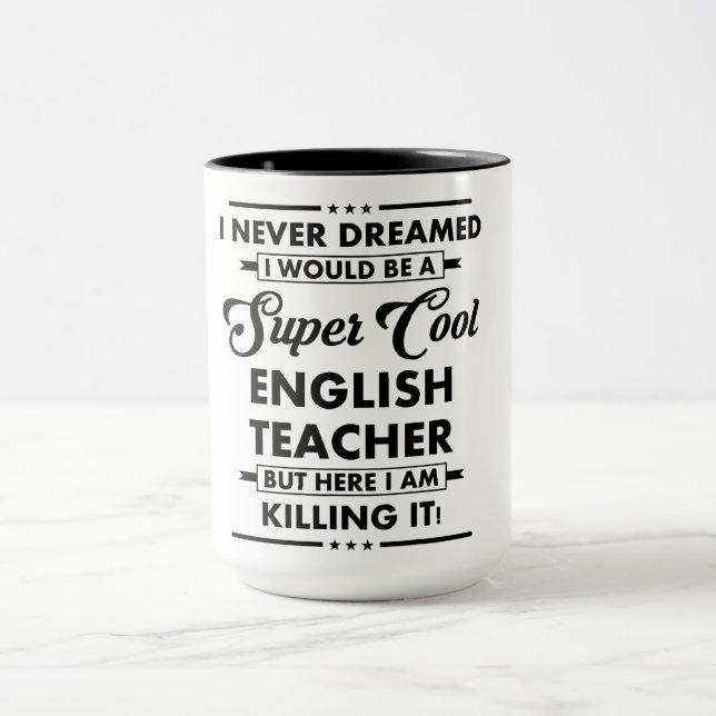 Caneca Funny Occupation/Profession Super Cool Teacher (Centro)