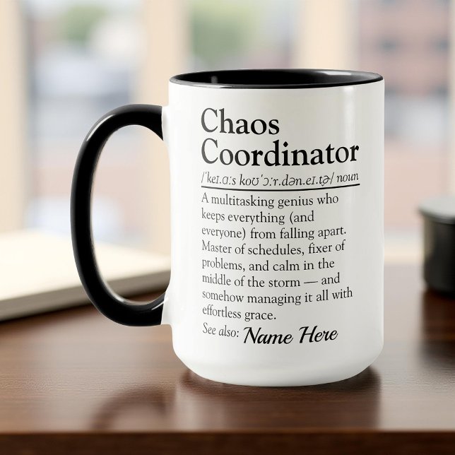 Caneca Funny Personalized Chaos Coordinator Appreciation (Criador carregado)