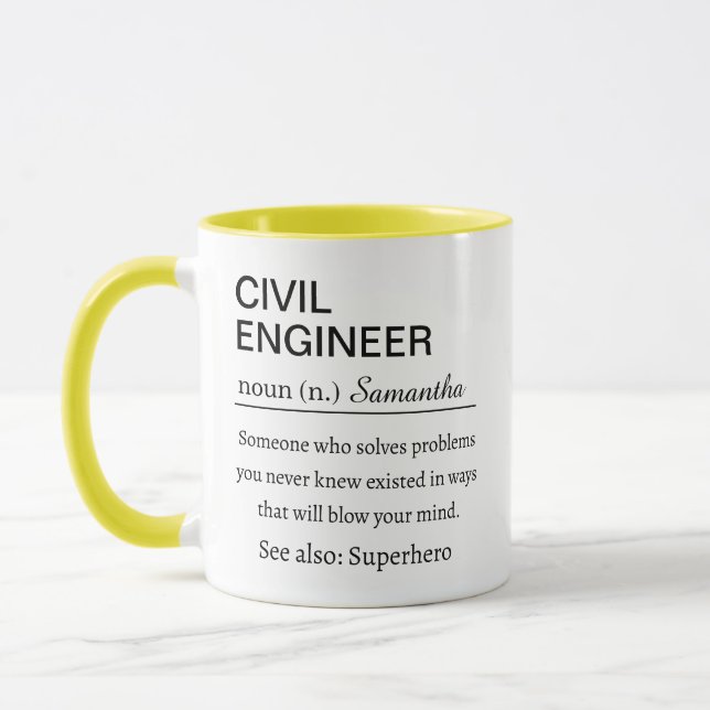 Caneca Funny Personalized Civil Engineer Definition (Esquerda)