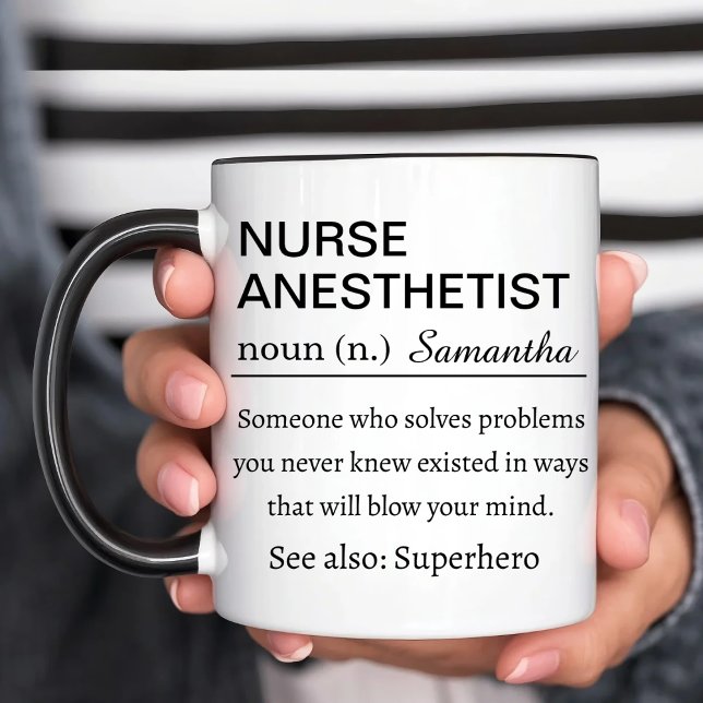 Caneca Funny Personalized Nurse Anesthetist Definition (Criador carregado)