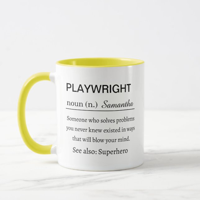 Caneca Funny Personalized Playwright Definition (Esquerda)
