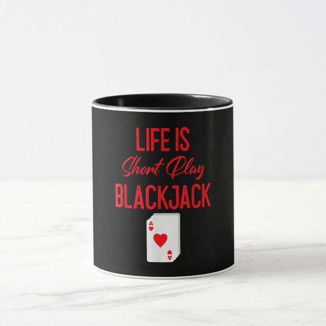 Caneca Funny Poker | A Vida É Blackjack Curto (Centro)