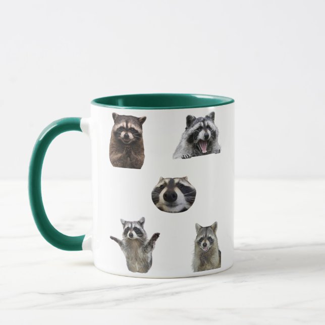 Caneca Funny Raccoon Meme Mug for Memes Lovers Mug Gift (Esquerda)