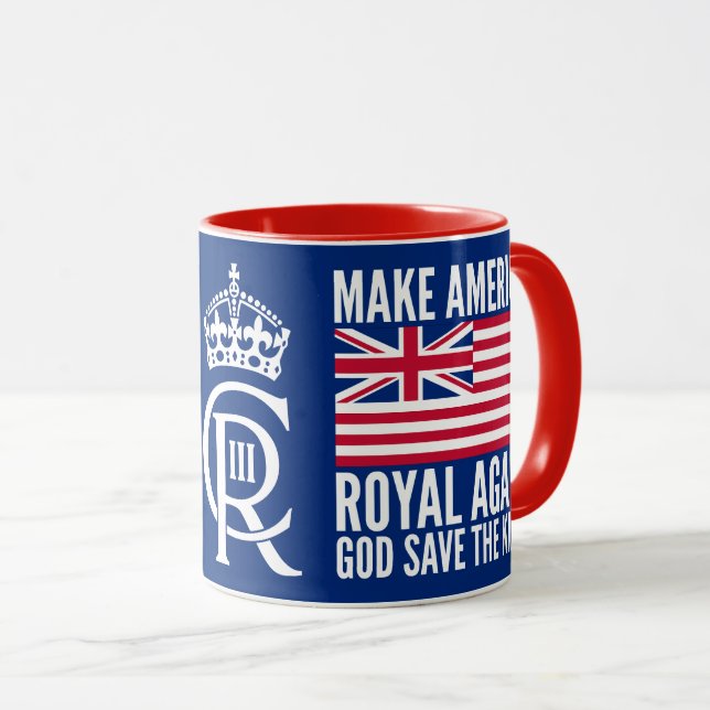 Caneca Funny Red Blue White Make America Royal Again Flag (Frente Esquerda)