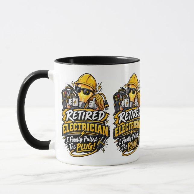 Caneca Funny Retired Electrician Mug (Esquerda)