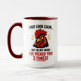 Caneca Funny Rooster Coworker Mug | I May Look Calm