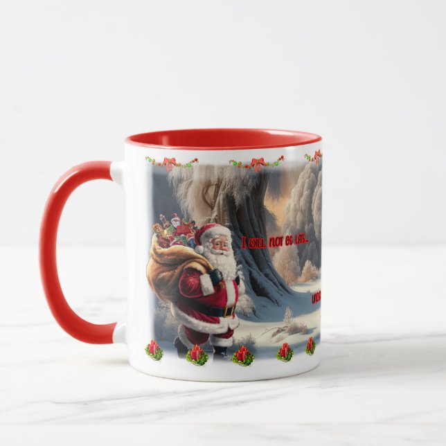 Caneca Funny Santa Claus on White Coffee Ceramic  (Esquerda)