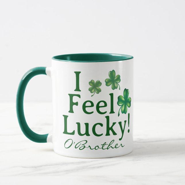 Caneca Funny St. Patrick's Day I Feel Lucky Clover Trio (Esquerda)